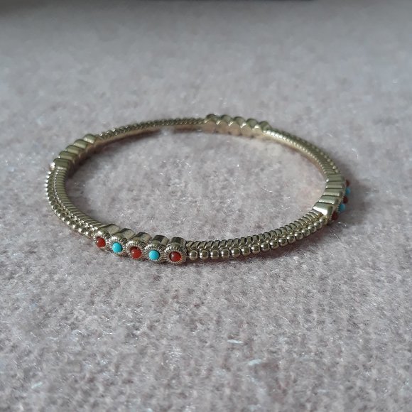 Pair of RJ Graziano CN Stacking Bracelets, Gold w/Coloured Stones - Picture 4 of 7